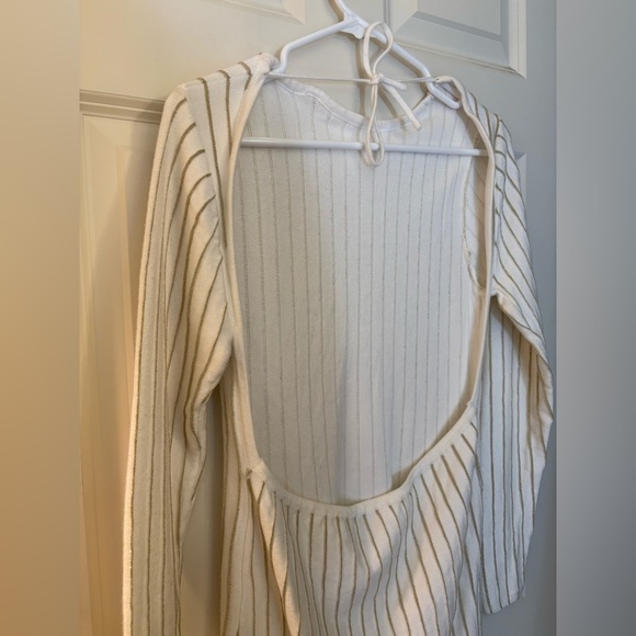 Princess Polly Backless Metallic Pinstripe Sweater Dress, Size L/XL - Picture 7 of 9